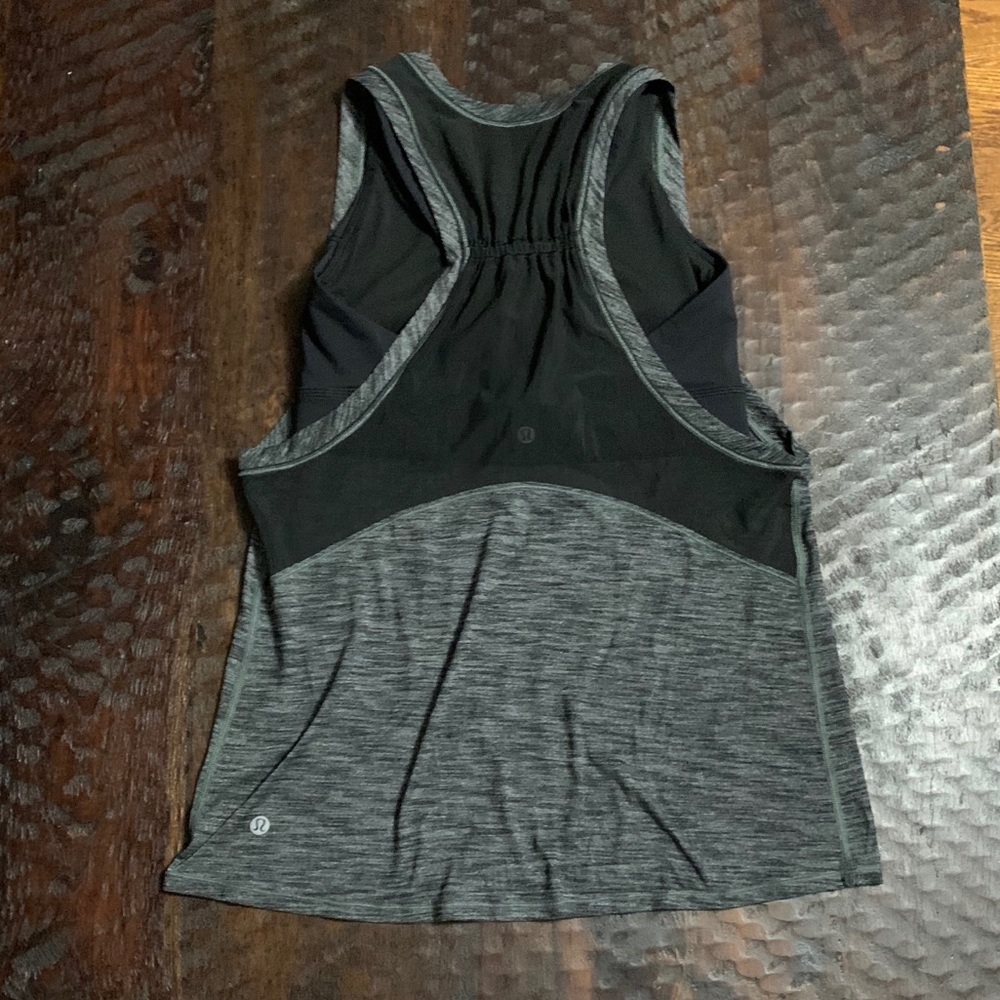 lululemon athletica Gray and Black Racerback Tank Top